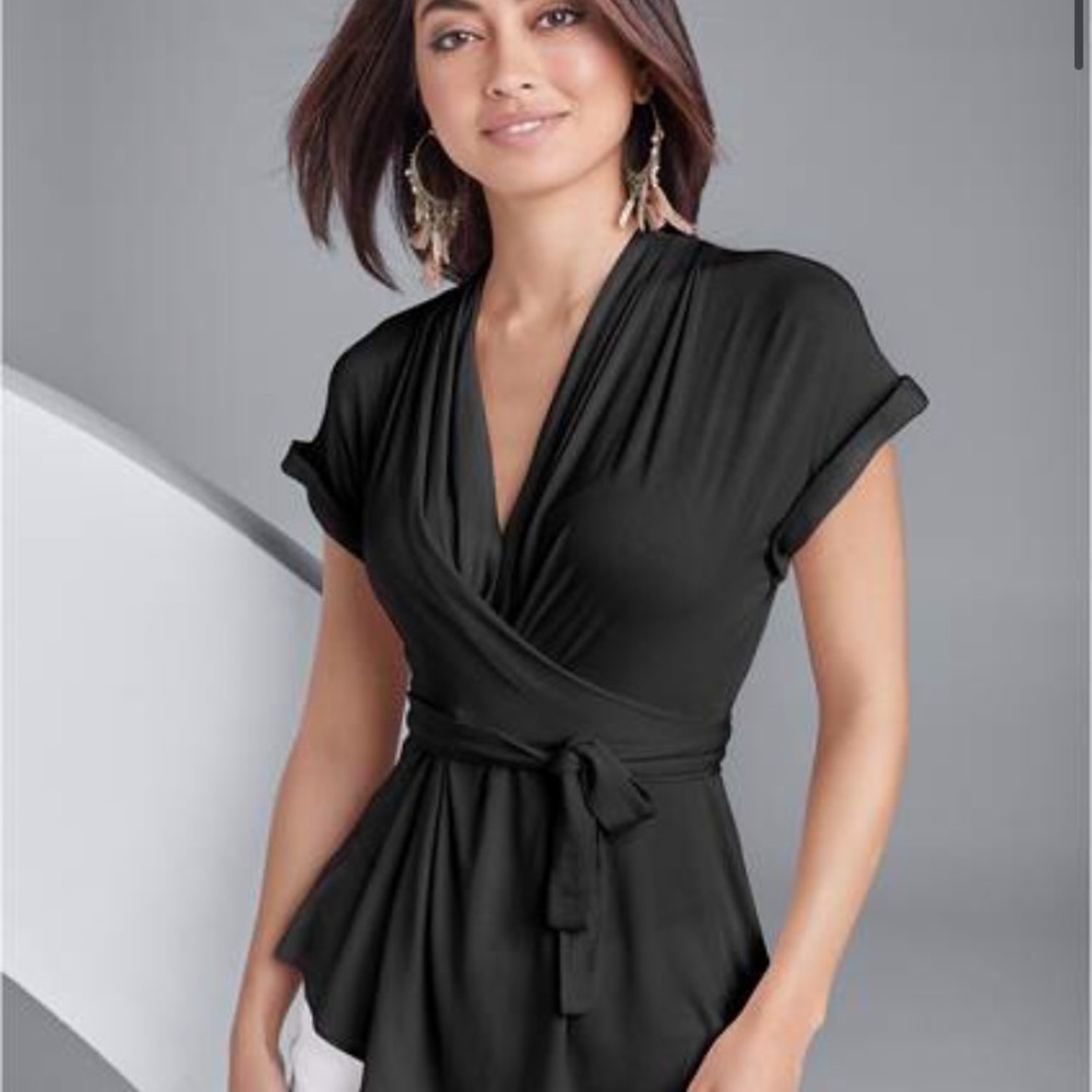 Venus Short Sleeve Tie Wrap Top